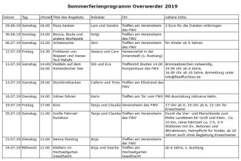 Ferienprogramm 2018